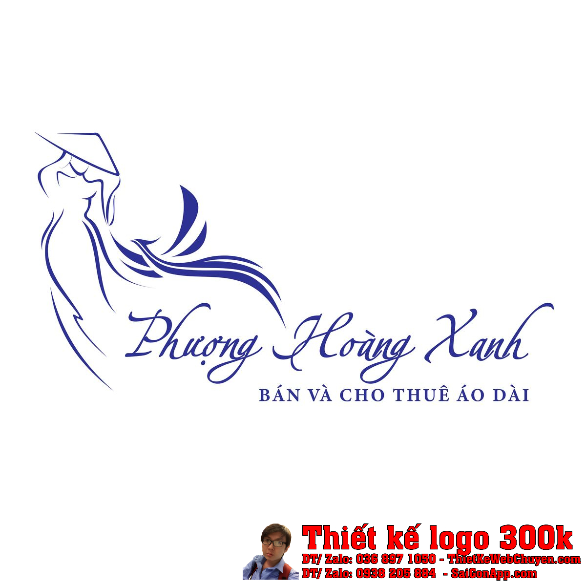 Thiết Kế Logo Áo Dài Phượng Hoàng Xanh Thiết Kế Logo Áo Dài Phượng Hoàng Xanh