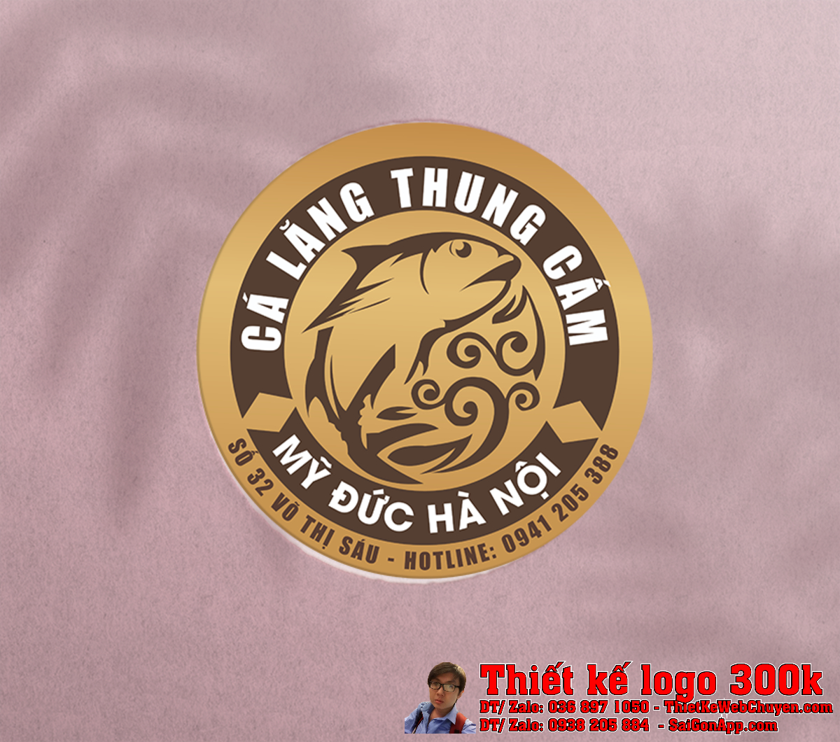 Thiết Kế Logo Bán Cá Giống Công Ty Cá Lăng Thung Cấm trên nền trắng