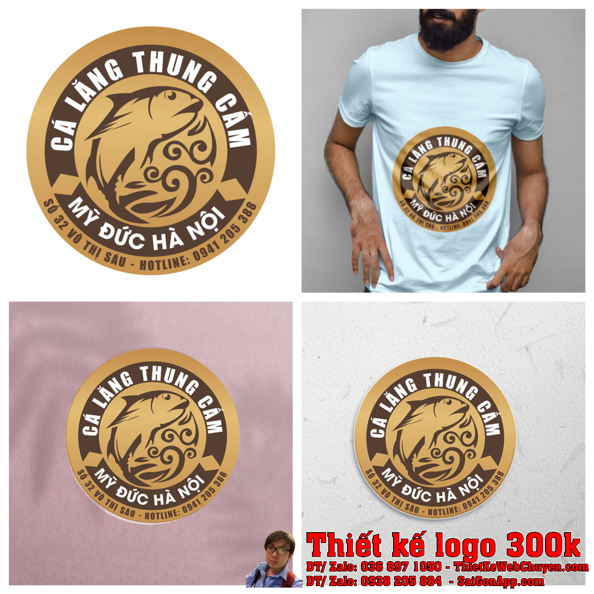 Tổng thể Thiết Kế Logo Bán Cá Giống Công Ty Cá Lăng Thung Cấm