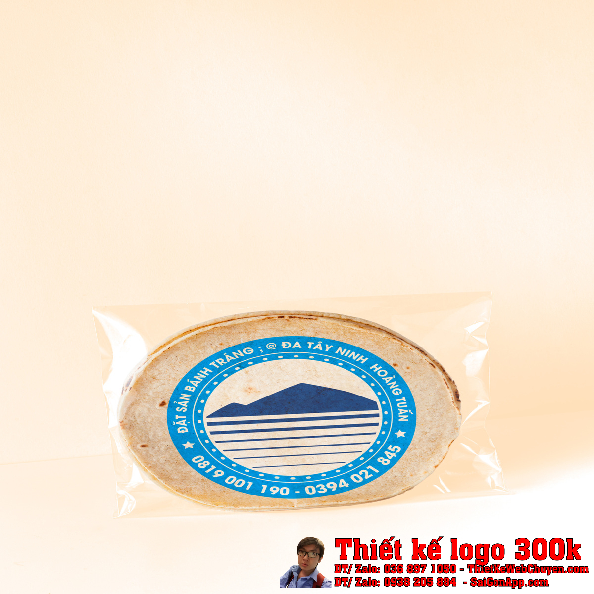 Thiết Kế Logo Bánh Tráng CÔ BA TâY NINH Ứng dụng Thiết Kế Logo Bánh Tráng CÔ BA TâY NINH thực tế