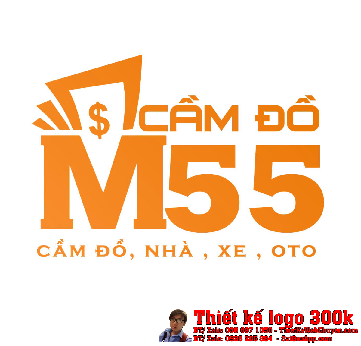 Phân tích chi tiết Thiết Kế Logo Cầm Đồ M55 với màu cam nổi bật
