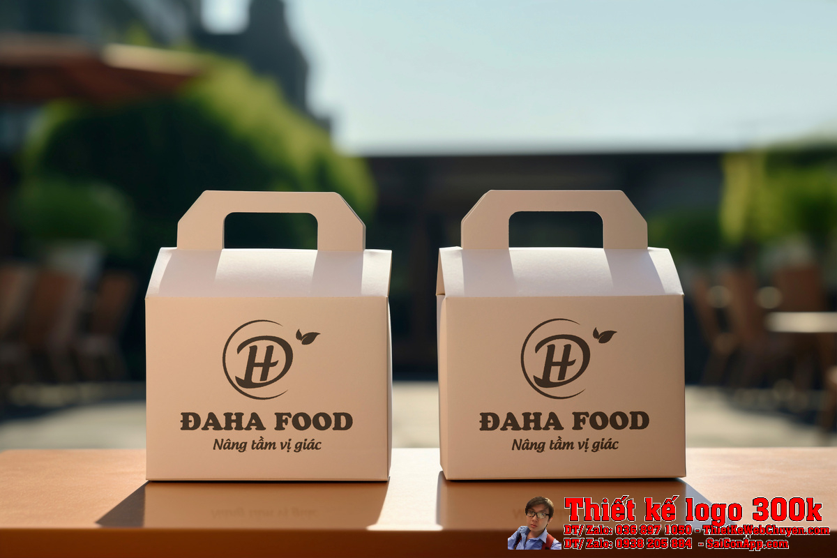 Thiết Kế Logo Chả Daha Food phiên bản âm bản dương bản