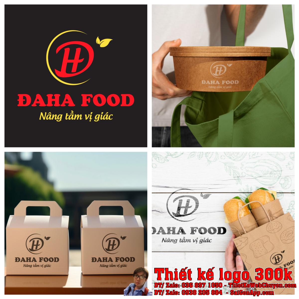 Tổng thể Thiết Kế Logo Chả Daha Food hoàn chỉnh