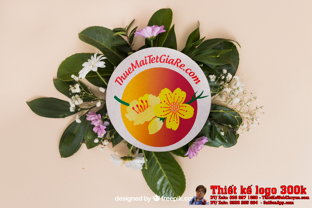 Thiết Kế Logo Cho Thuê Mai Tết Giá Rẻ trên ấn phẩm in