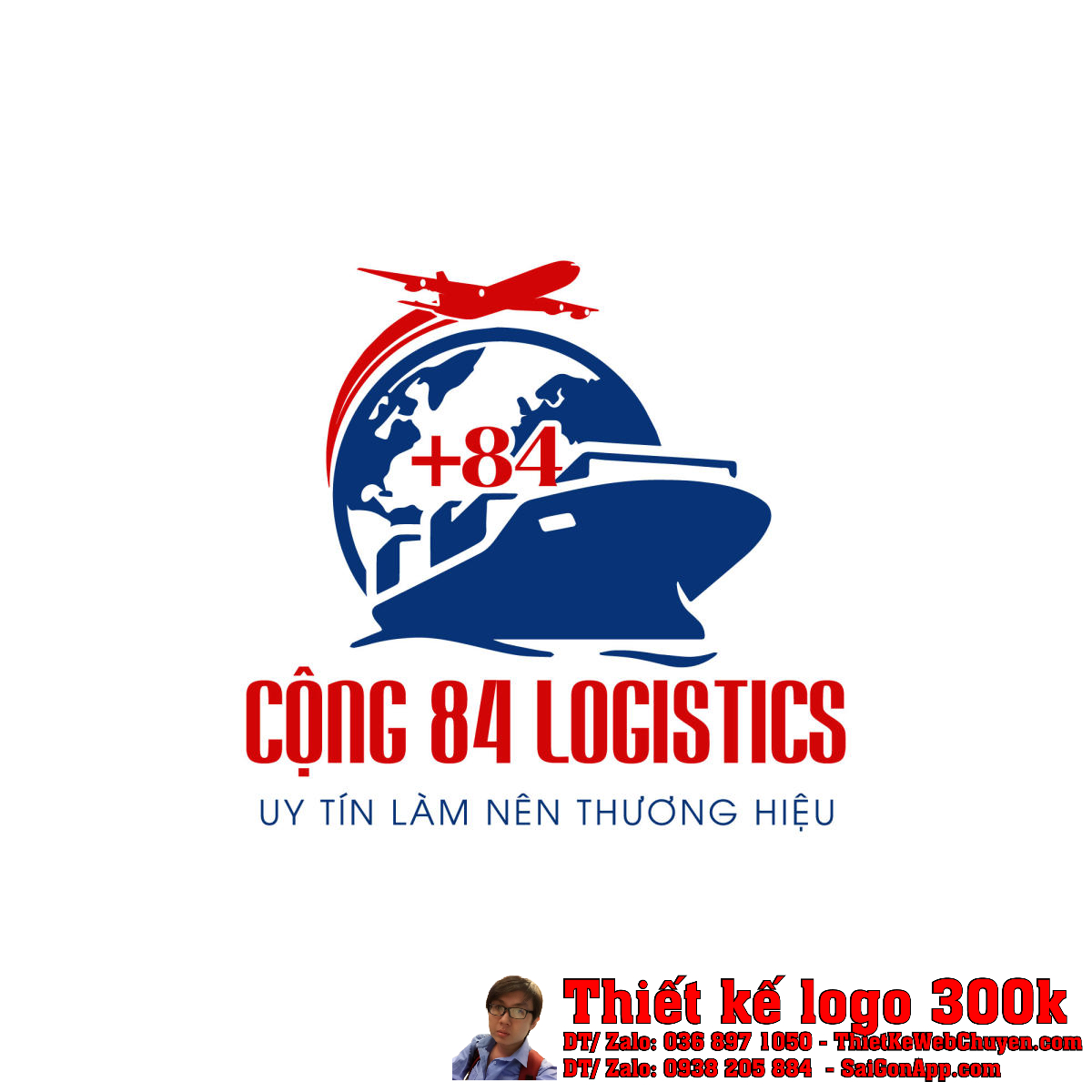 Thiết Kế Logo Chuyển Phát Nhanh Quốc Tế CỘNG 84 INTERNATIONAL Thiết Kế Logo Chuyển Phát Nhanh Quốc Tế CỘNG 84 INTERNATIONAL với tàu, máy bay và +84