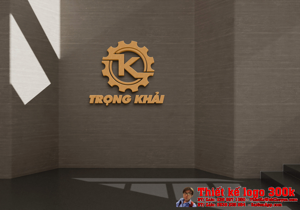 Chi tiết biểu tượng bánh răng trong Thiết Kế Logo Cơ Khí Trọng Khải