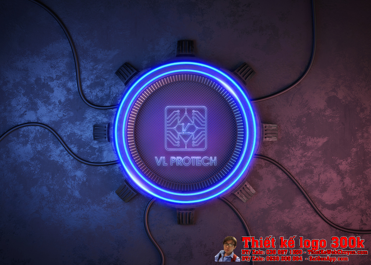 Thiết Kế Logo Công Nghệ Cho VL PROTECH dạng âm bản