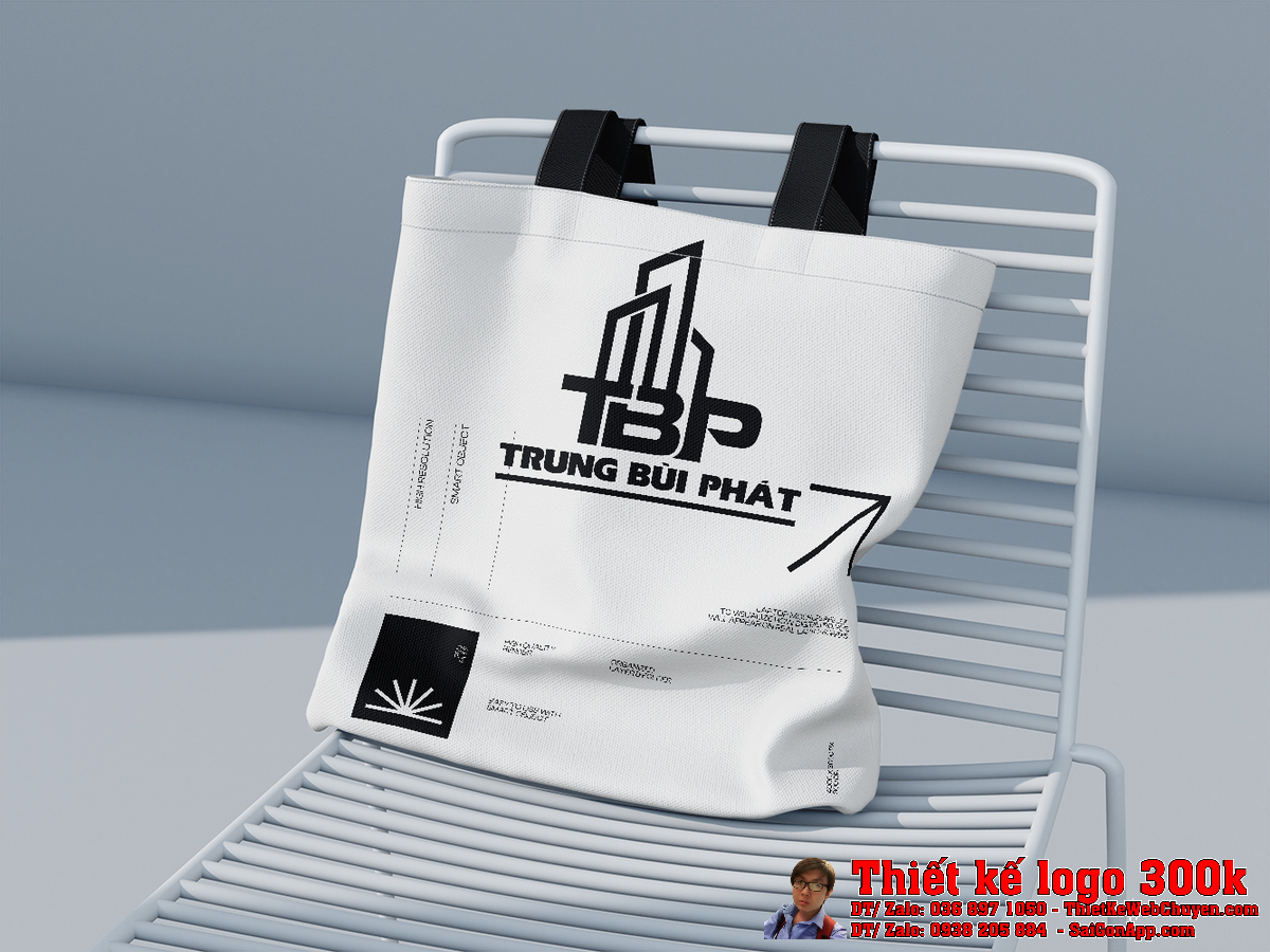 Ứng dụng logo trên nền sáng