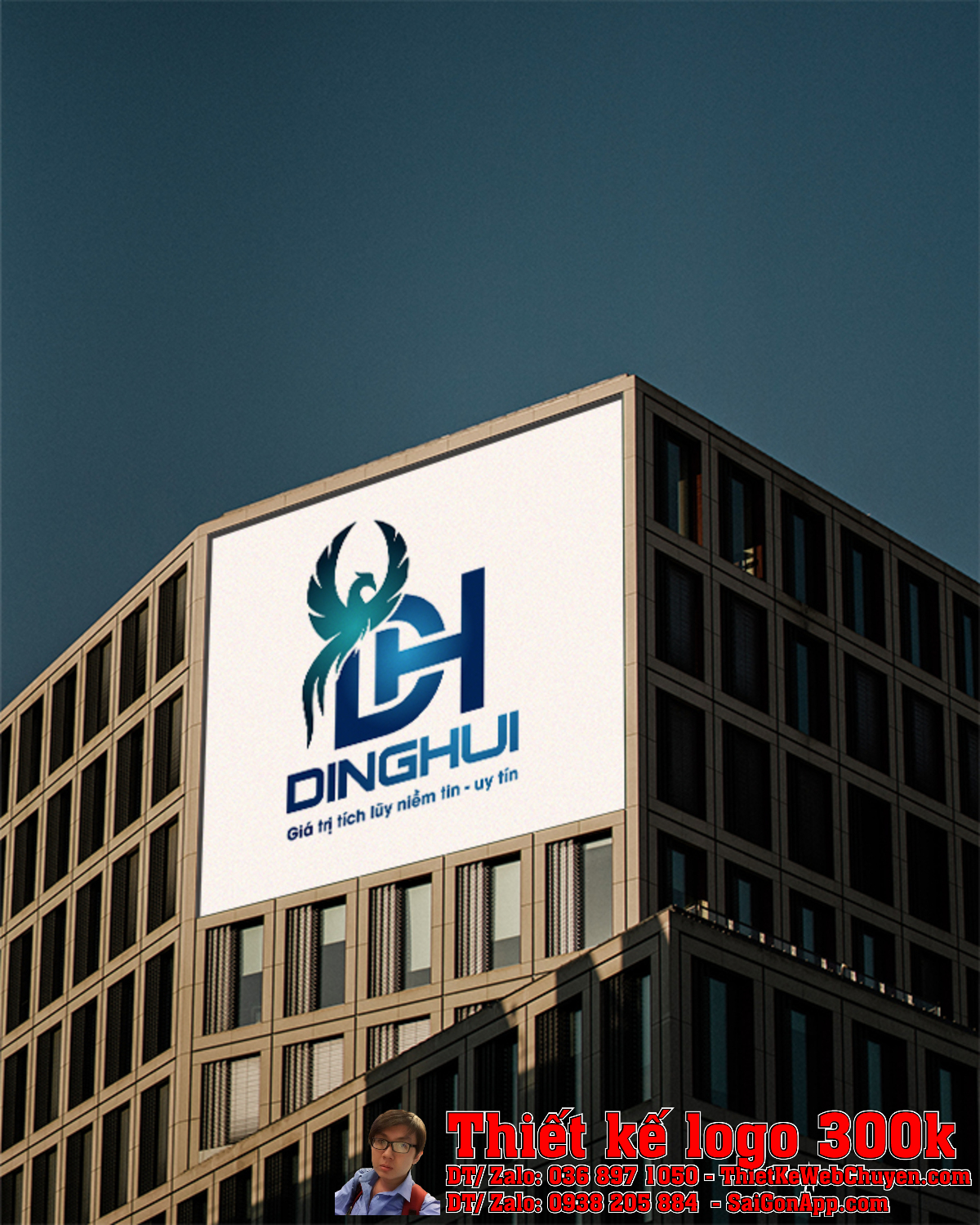 Chi tiết biểu tượng phượng hoàng trong Thiết Kế Logo Công Ty TNHH Xây Dựng Và Thương Mại DINGHUI