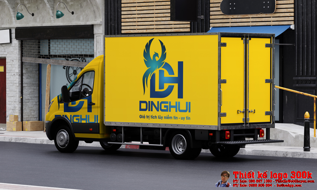 Phối cảnh văn phòng với Thiết Kế Logo Công Ty TNHH Xây Dựng Và Thương Mại DINGHUI