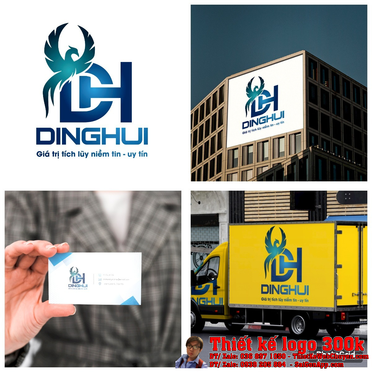 Phiên bản màu sắc chuẩn của Thiết Kế Logo Công Ty TNHH Xây Dựng Và Thương Mại DINGHUI