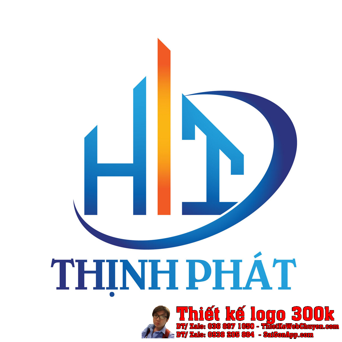 Thiết Kế Logo Công Ty sắt thép HT Thịnh Phát trên nền trắng