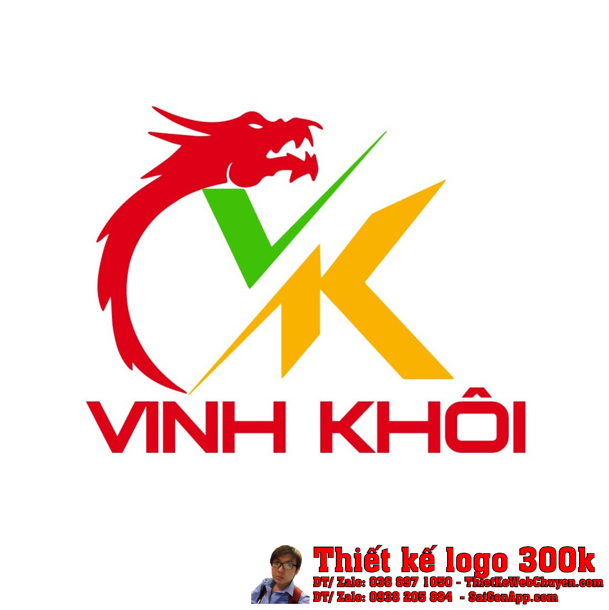 Thiết Kế Logo Đá Granite Vinh Khôi Thiết Kế Logo Đá Granite Vinh Khôi - Biểu tượng rồng, thịnh vượng và bền vững