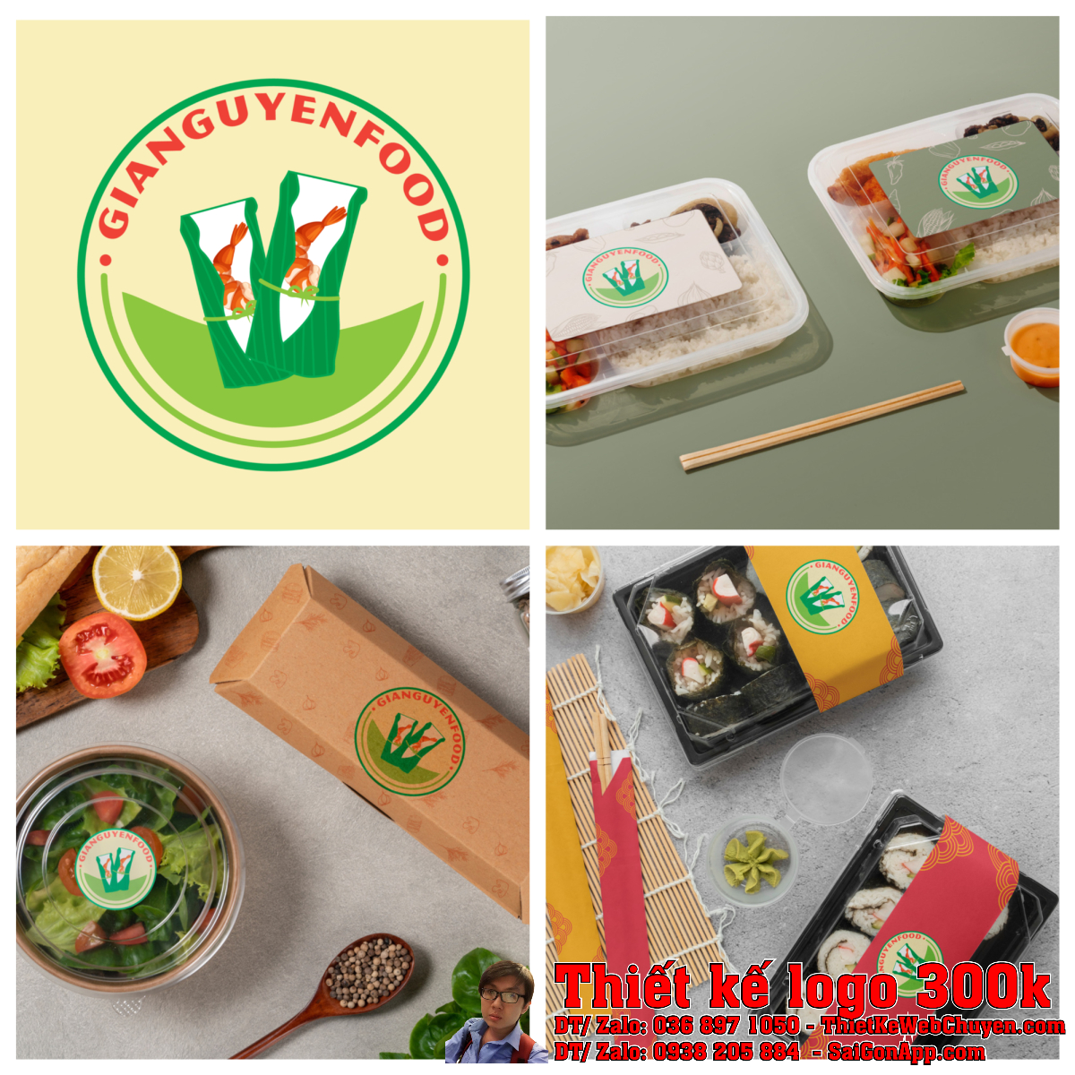 Chi tiết phông chữ và biểu tượng trong Thiết Kế Logo Đặc Sản Huế Gianguyenfood