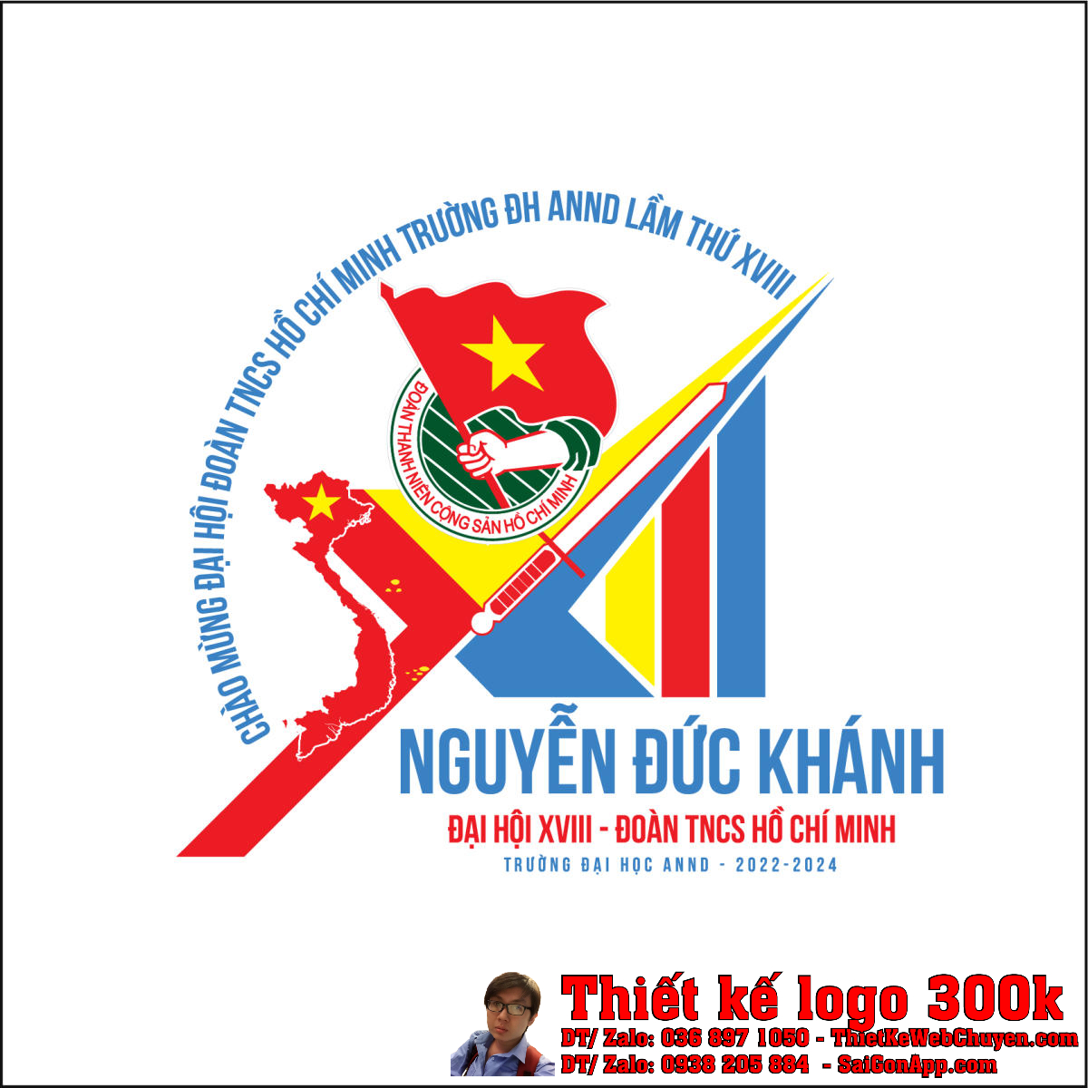 Thiết Kế Logo Đại Hội Đoàn TNCS Hồ Chí Minh Nguyễn Đức Khánh