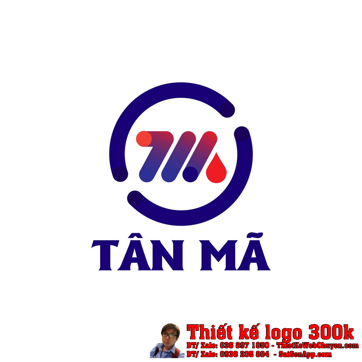 Phối cảnh Thiết Kế Logo Dầu Nhớt Công Nghiệp Tân Mã trên tường