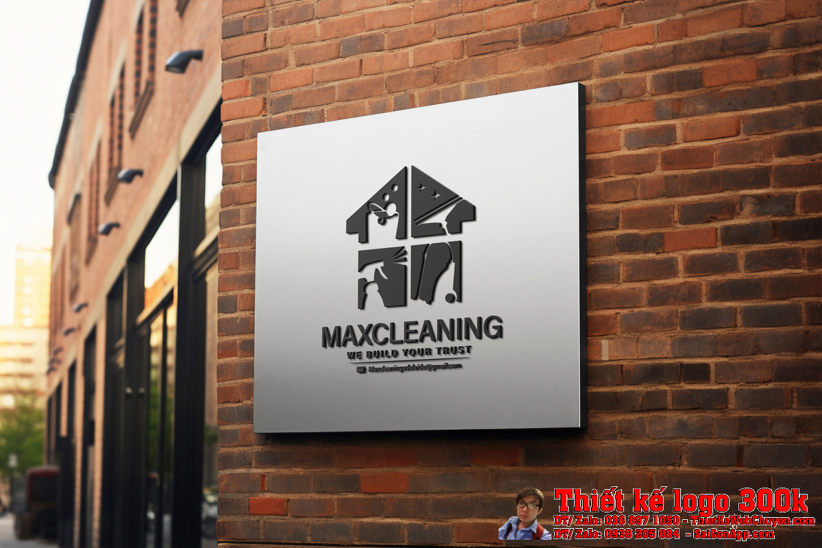 Thiết Kế Logo Dịch Vụ Vệ Sinh MaxCleaning chi tiết biểu tượng
