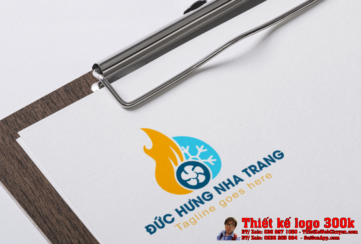 Thiết Kế Logo Điện Lạnh Công Ty Đức Hưng Nha Trang phiên bản màu chuẩn