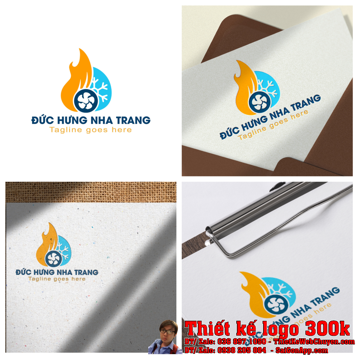Tổng thể Thiết Kế Logo Điện Lạnh Công Ty Đức Hưng Nha Trang