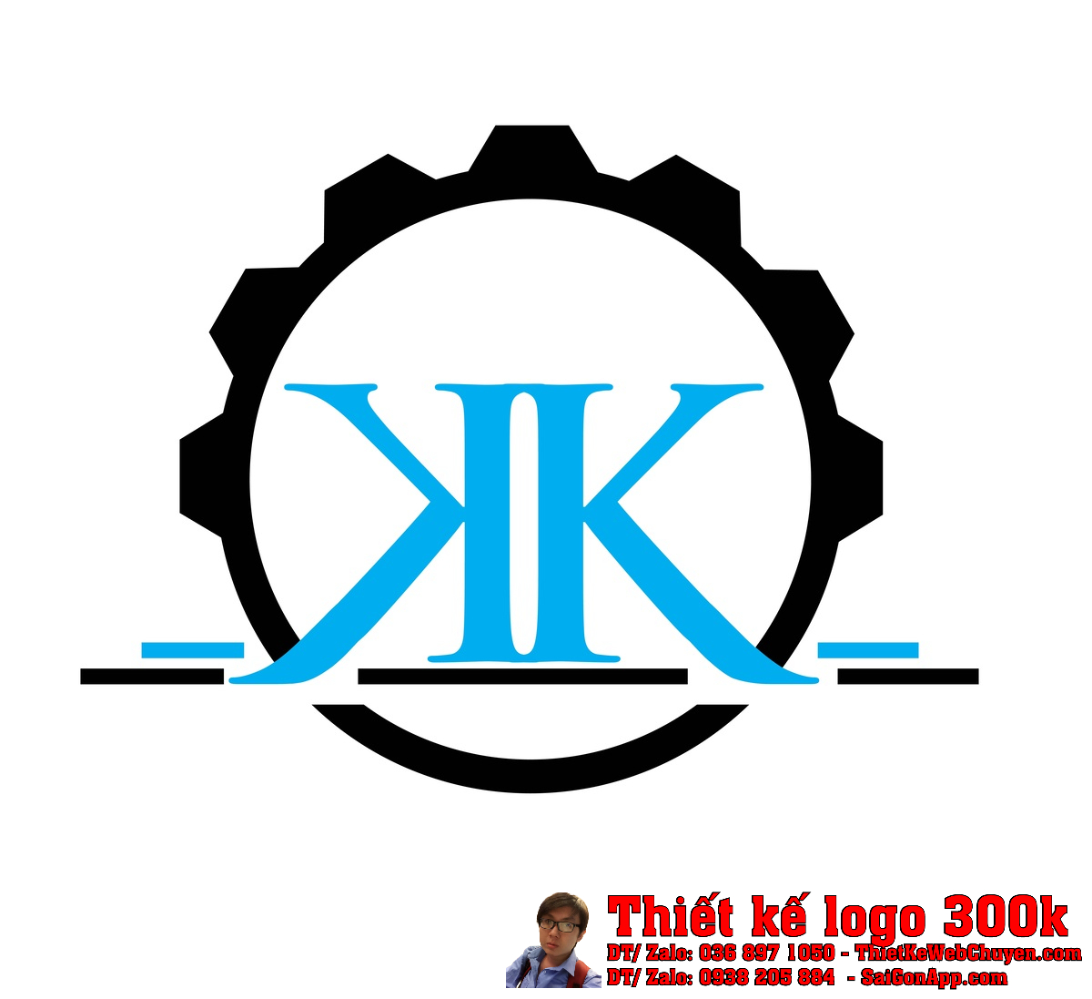 Thiết Kế Logo Điện Lạnh Công Ty TNHH Thương Mại Dịch Vụ và Kỹ Thuật KK phiên bản chuẩn