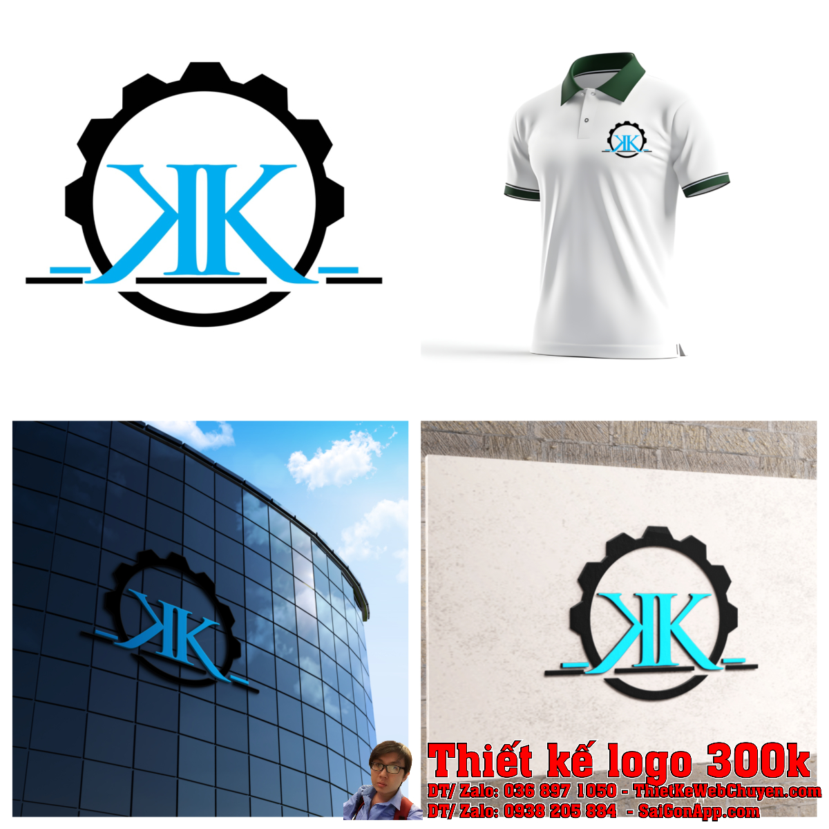 Tổng thể thiết kế logo thương mại dịch vụ kỹ thuật