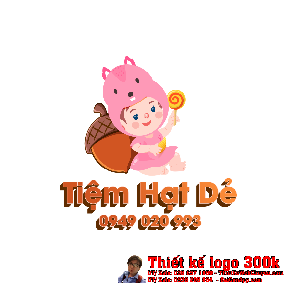 Thiết Kế Logo Đồ Ăn Vặt Tiệm Hạt Dẻ - Mẫu logo đẹp nhất