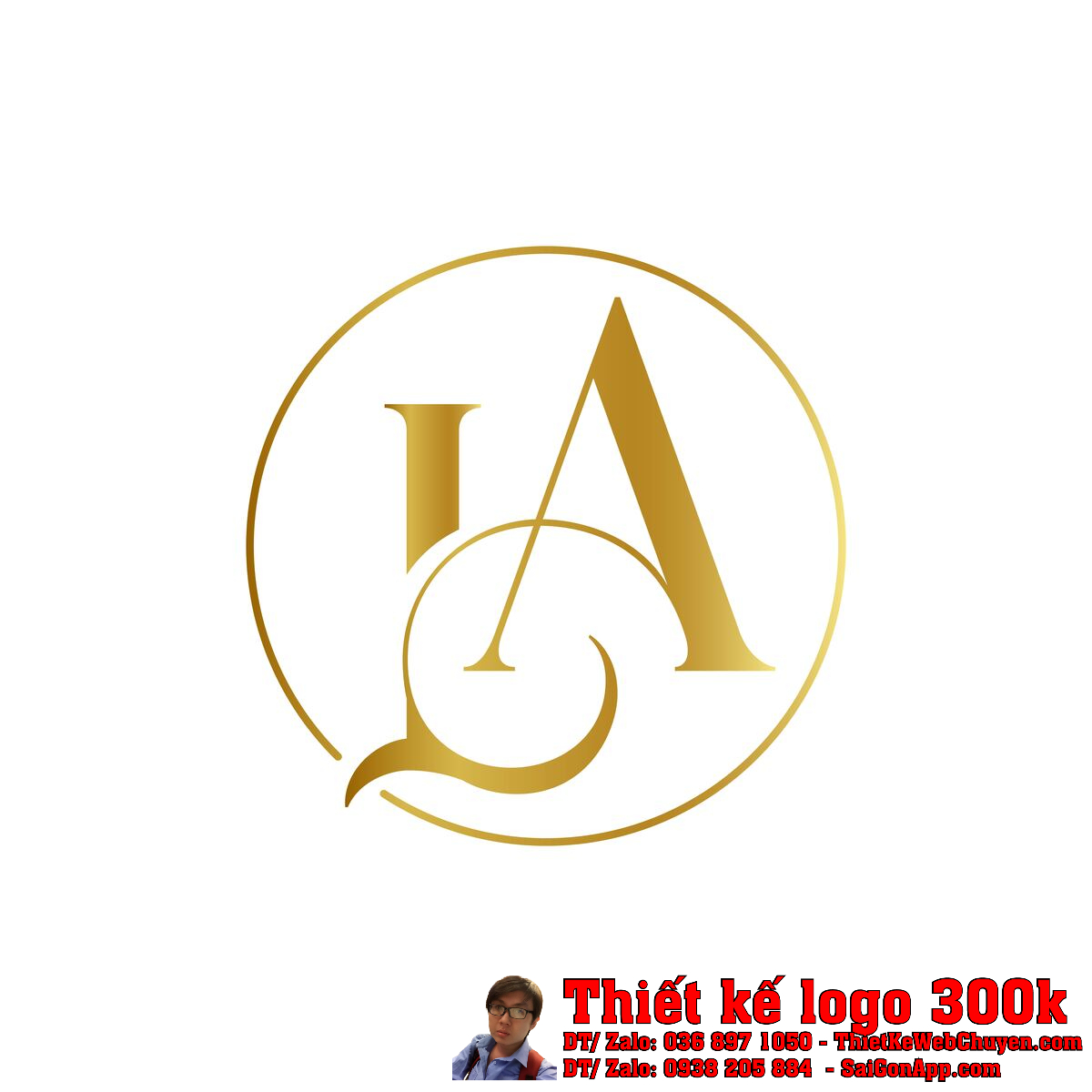 Thiết Kế Logo Đồ Gỗ Loan Anh trên nền đen sang trọng