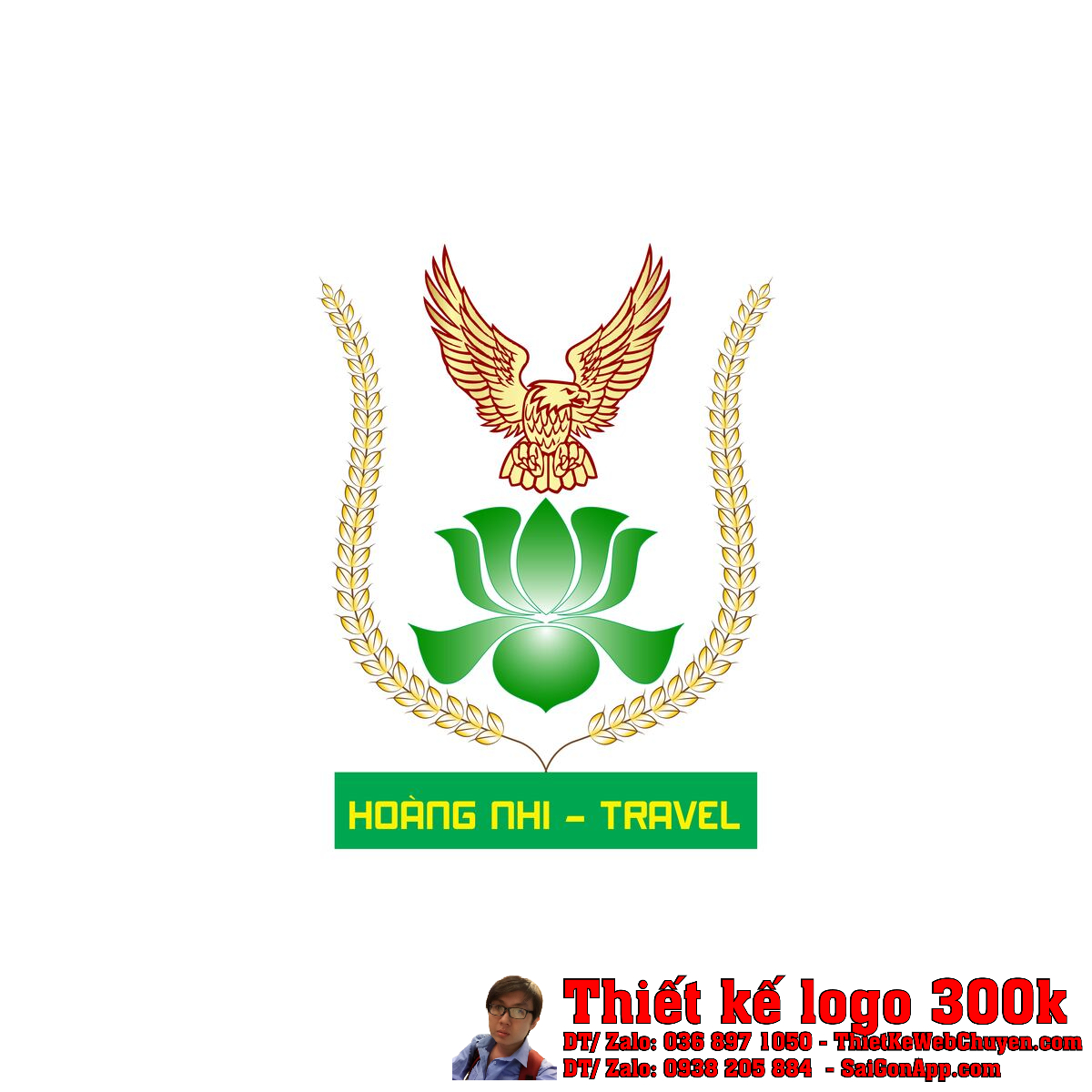 Thiết Kế Logo Du Lịch Hoàng Nhi Travel bản chuẩn