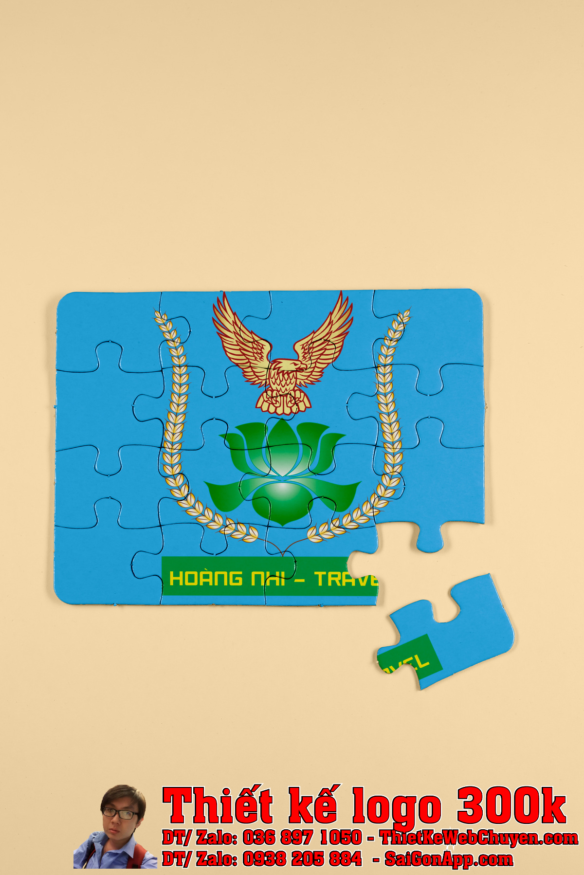Phối cảnh Thiết Kế Logo Du Lịch Hoàng Nhi Travel