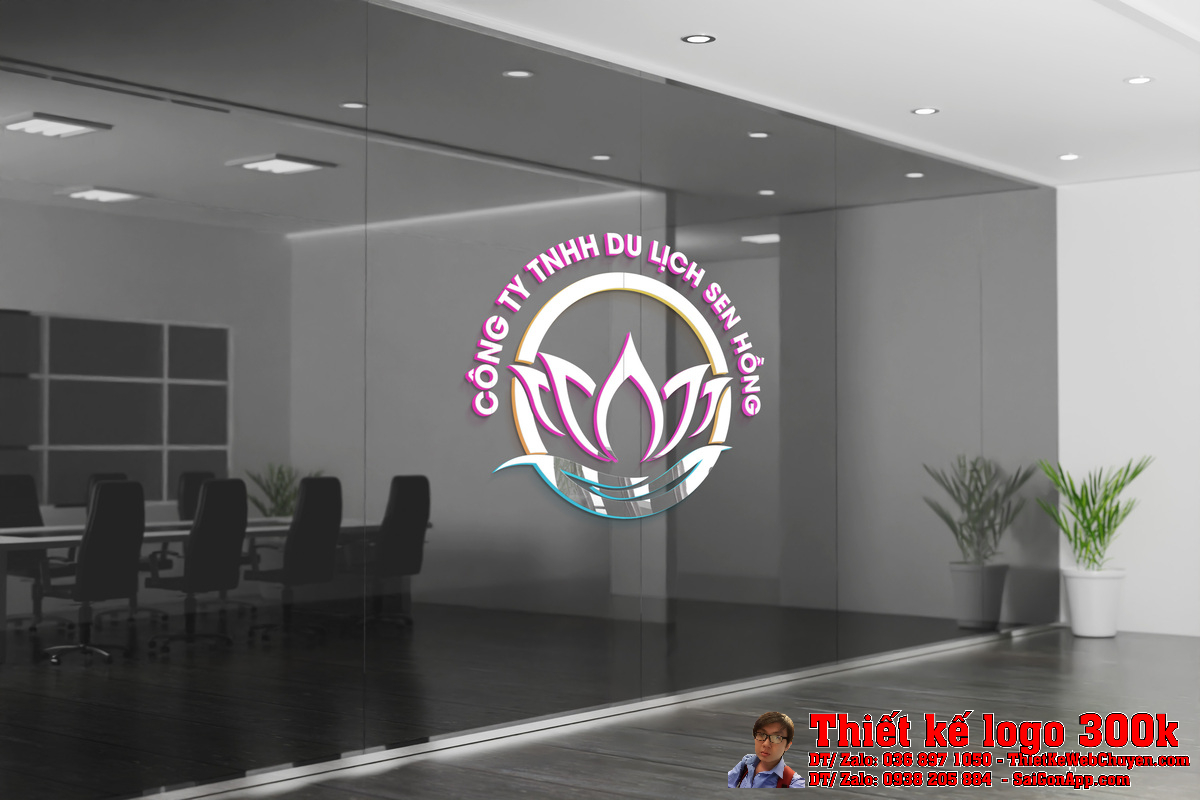 Logo Du Lịch Sen Hồng biến thể màu sắc