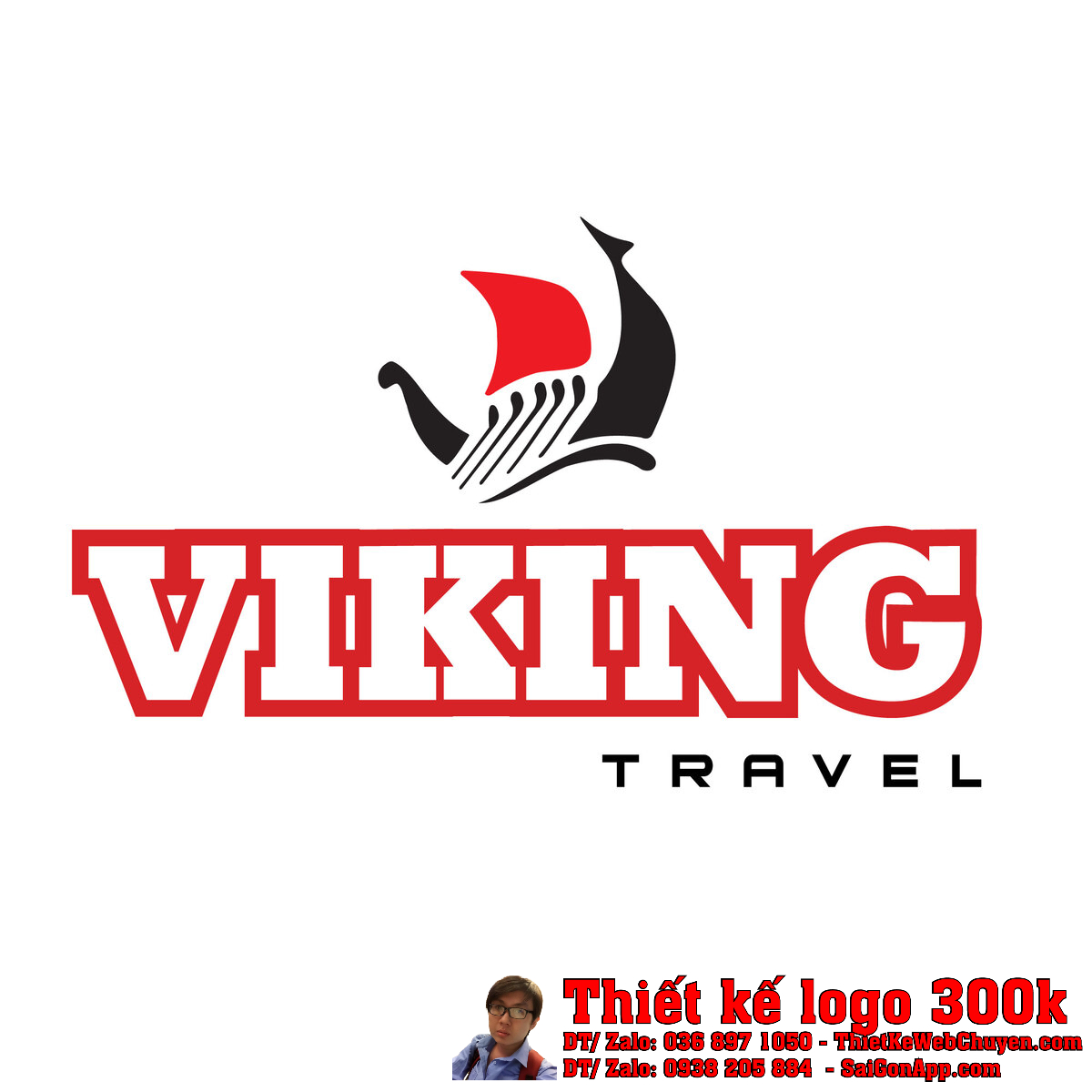 Thiết Kế Logo Du Lịch Tour Công Ty Viking Travel bản chuẩn