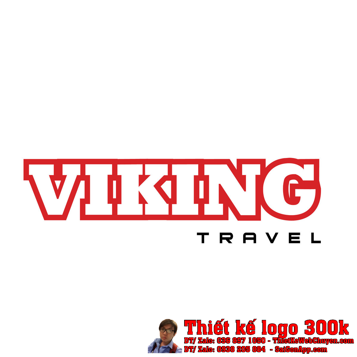 Thiết Kế Logo Du Lịch Tour Công Ty Viking Travel trên nền trắng