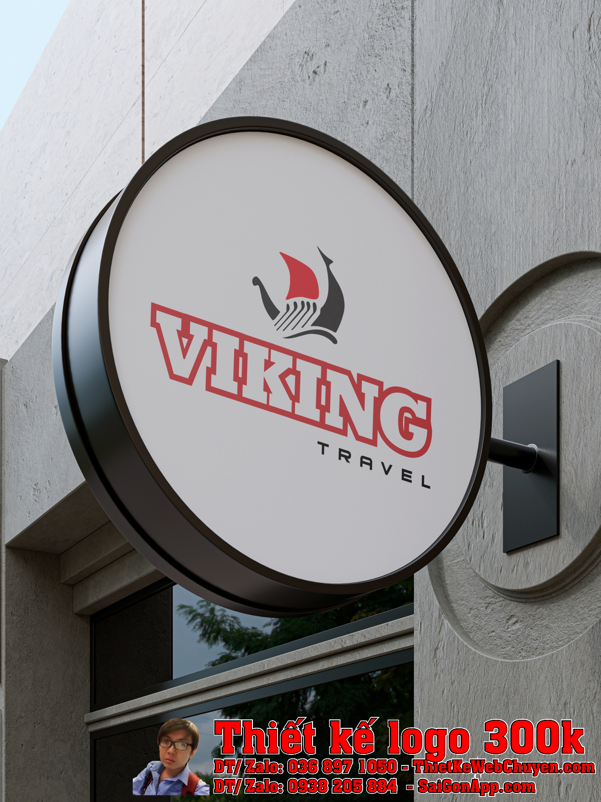 Ứng dụng Thiết Kế Logo Du Lịch Tour Công Ty Viking Travel