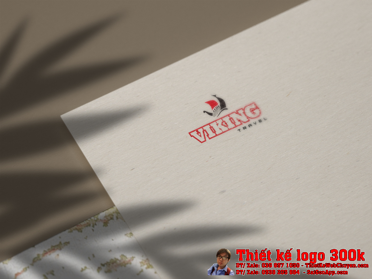 Phối cảnh Thiết Kế Logo Du Lịch Tour Công Ty Viking Travel