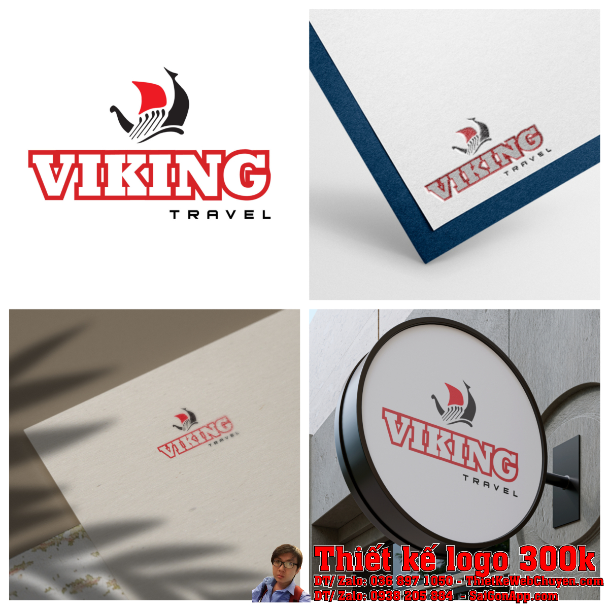 Tổng thể Thiết Kế Logo Du Lịch Tour Công Ty Viking Travel