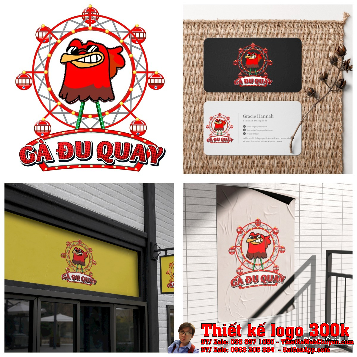 Phiên bản logo Gà Đu Quay trên nền trắng