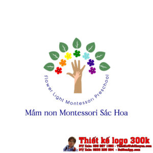 Thiết Kế Logo Giáo Dục Mầm Non Montessori Sắc Hoa