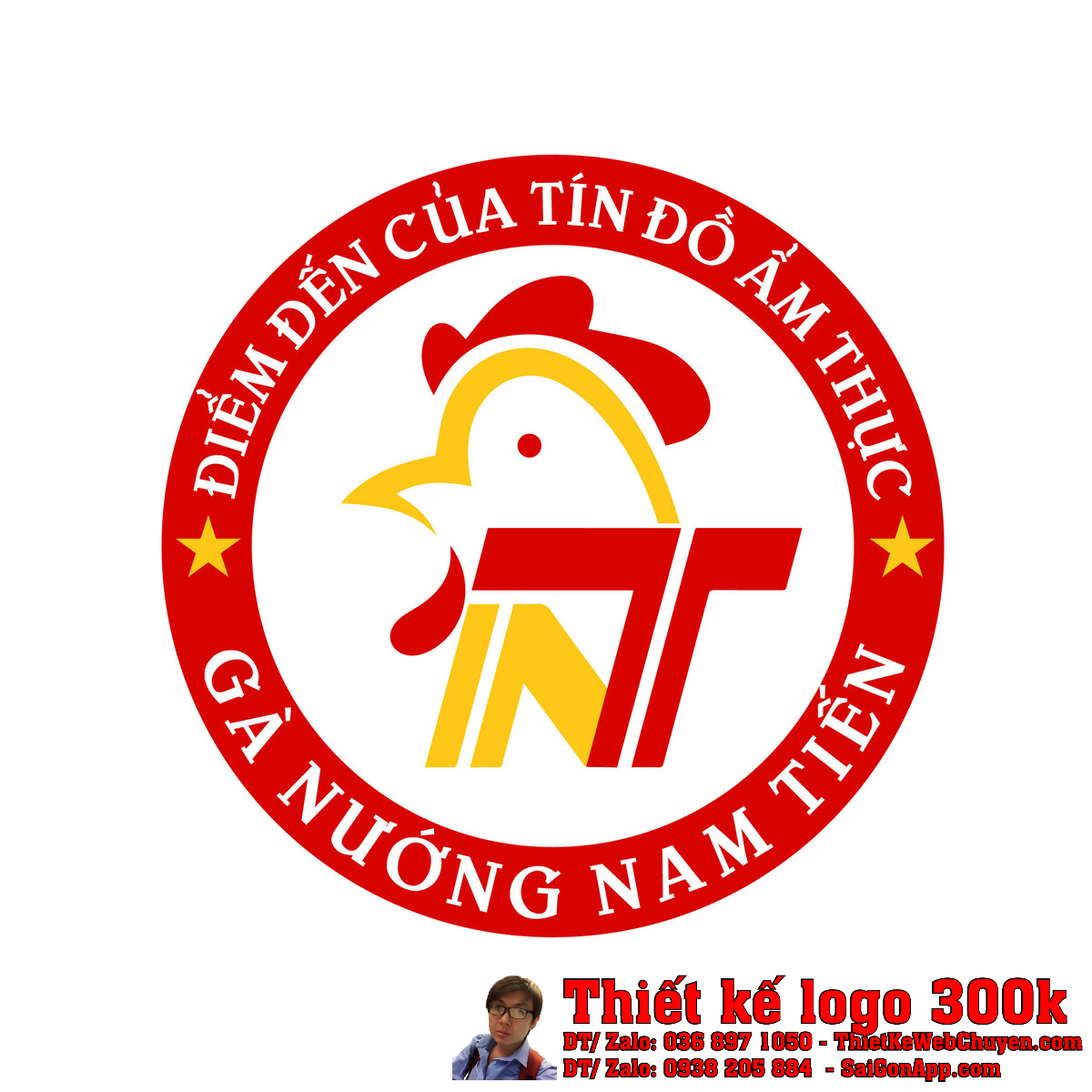 Thiết Kế Logo Hệ Thống Gà Nam Tiến trên nền trắng