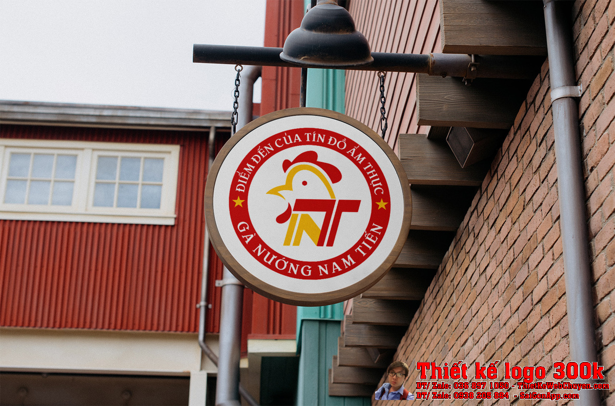 Phối cảnh Thiết Kế Logo Hệ Thống Gà Nam Tiến