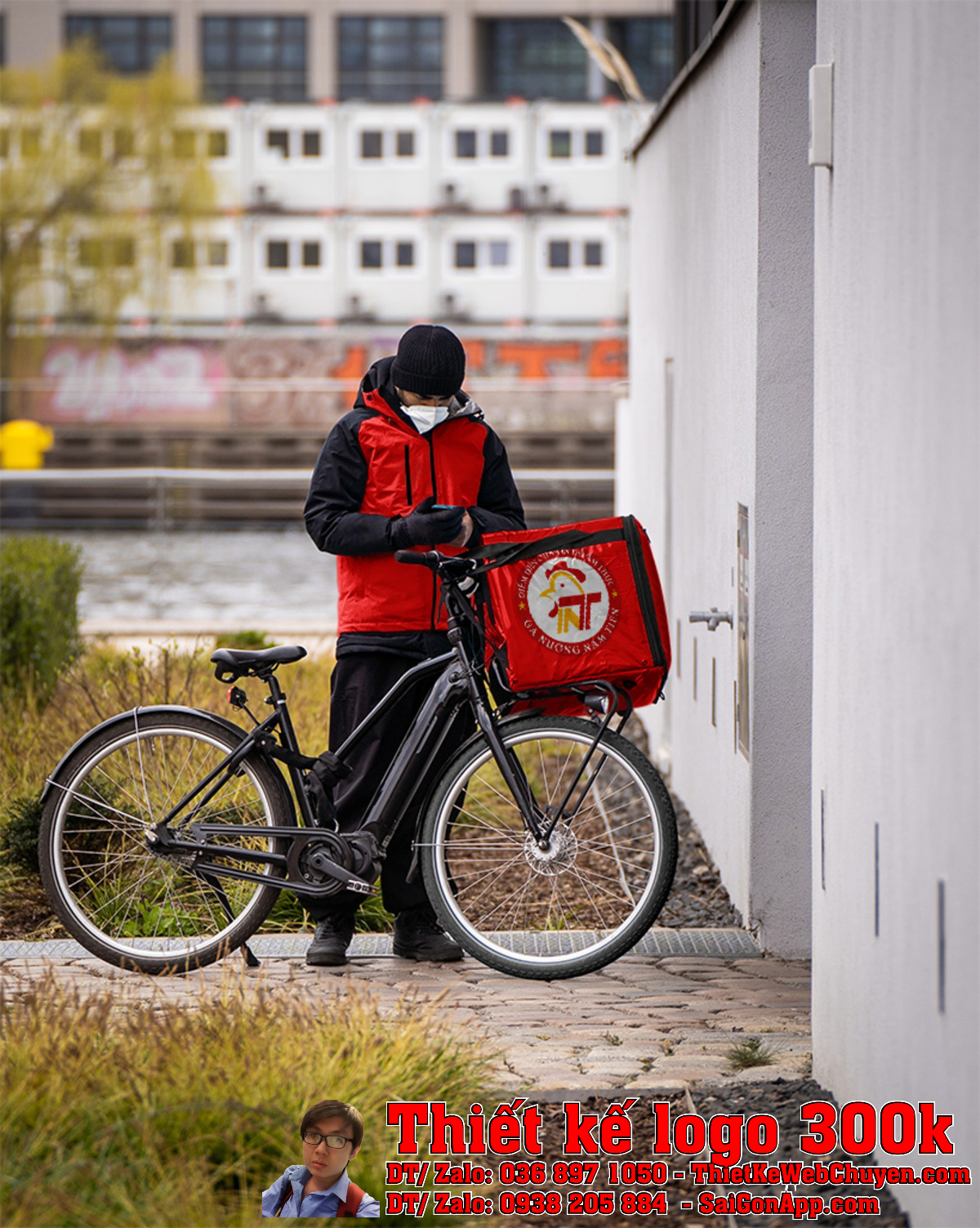 Ứng dụng Thiết Kế Logo Hệ Thống Gà Nam Tiến trên ấn phẩm