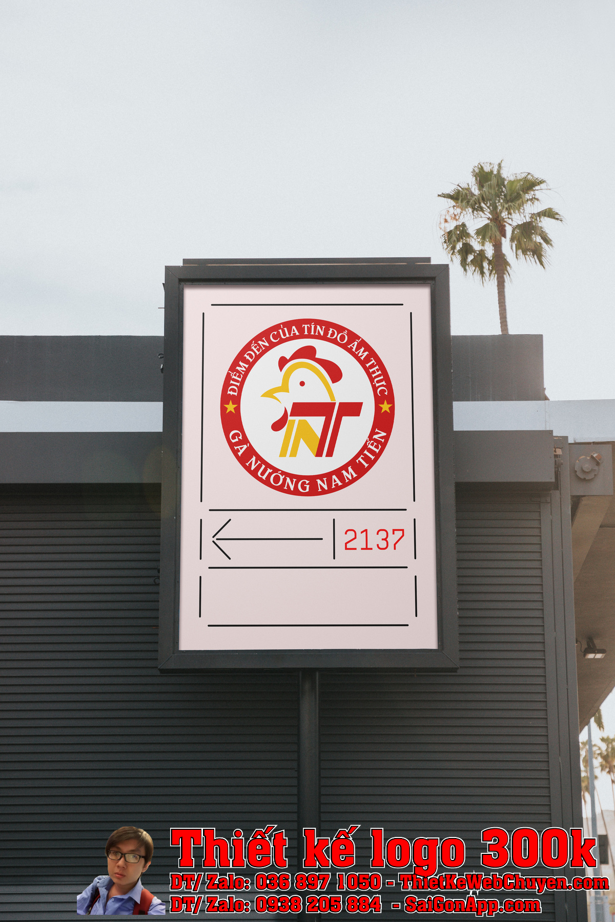 Chi tiết biểu tượng Thiết Kế Logo Hệ Thống Gà Nam Tiến