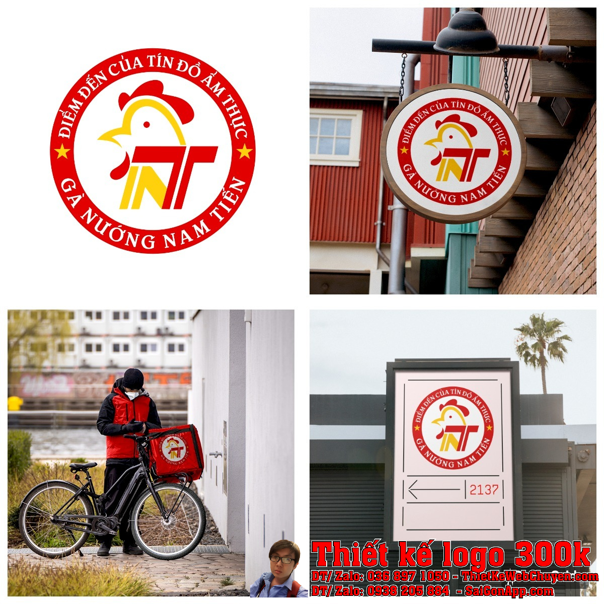 Tổng thể Thiết Kế Logo Hệ Thống Gà Nam Tiến