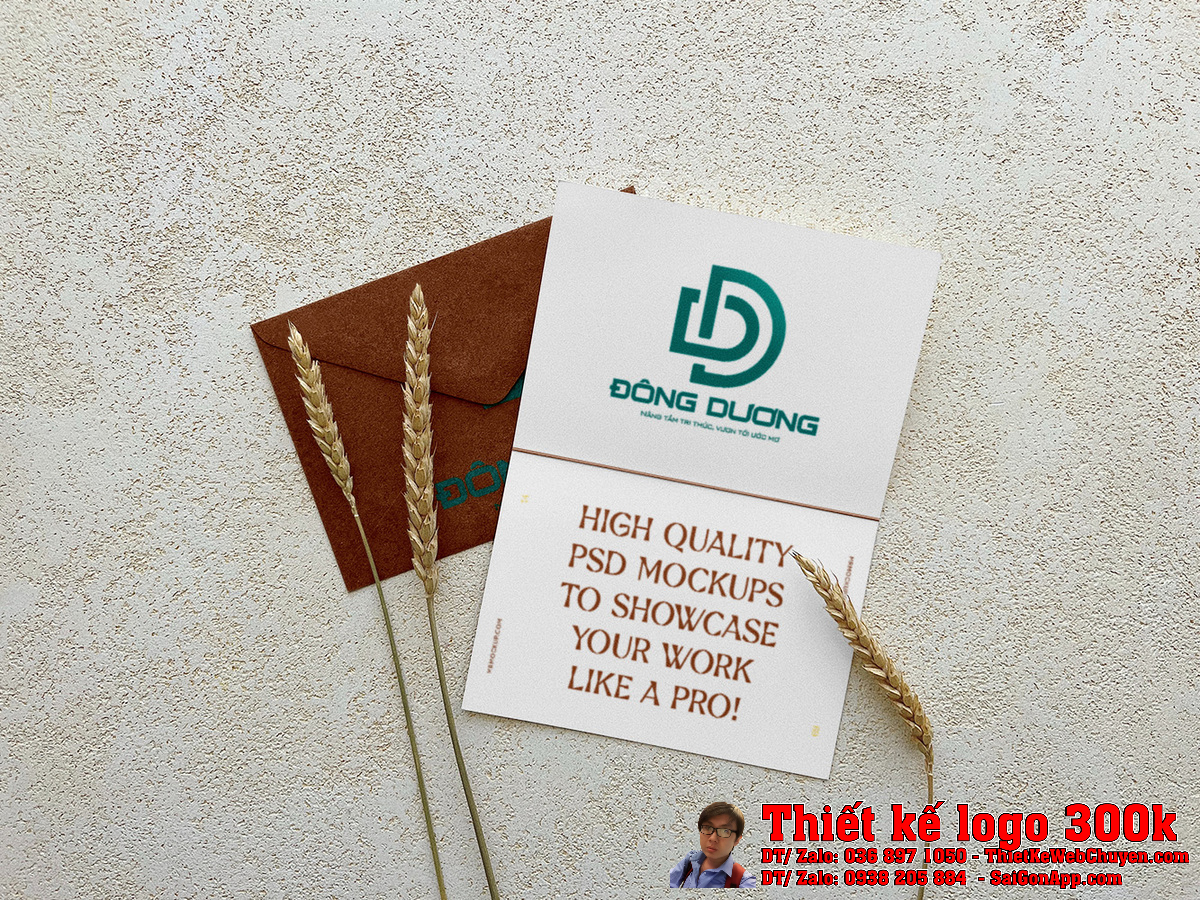 Thiết Kế Logo Học Viện Phát Triển Đông Dương trên ấn phẩm văn phòng