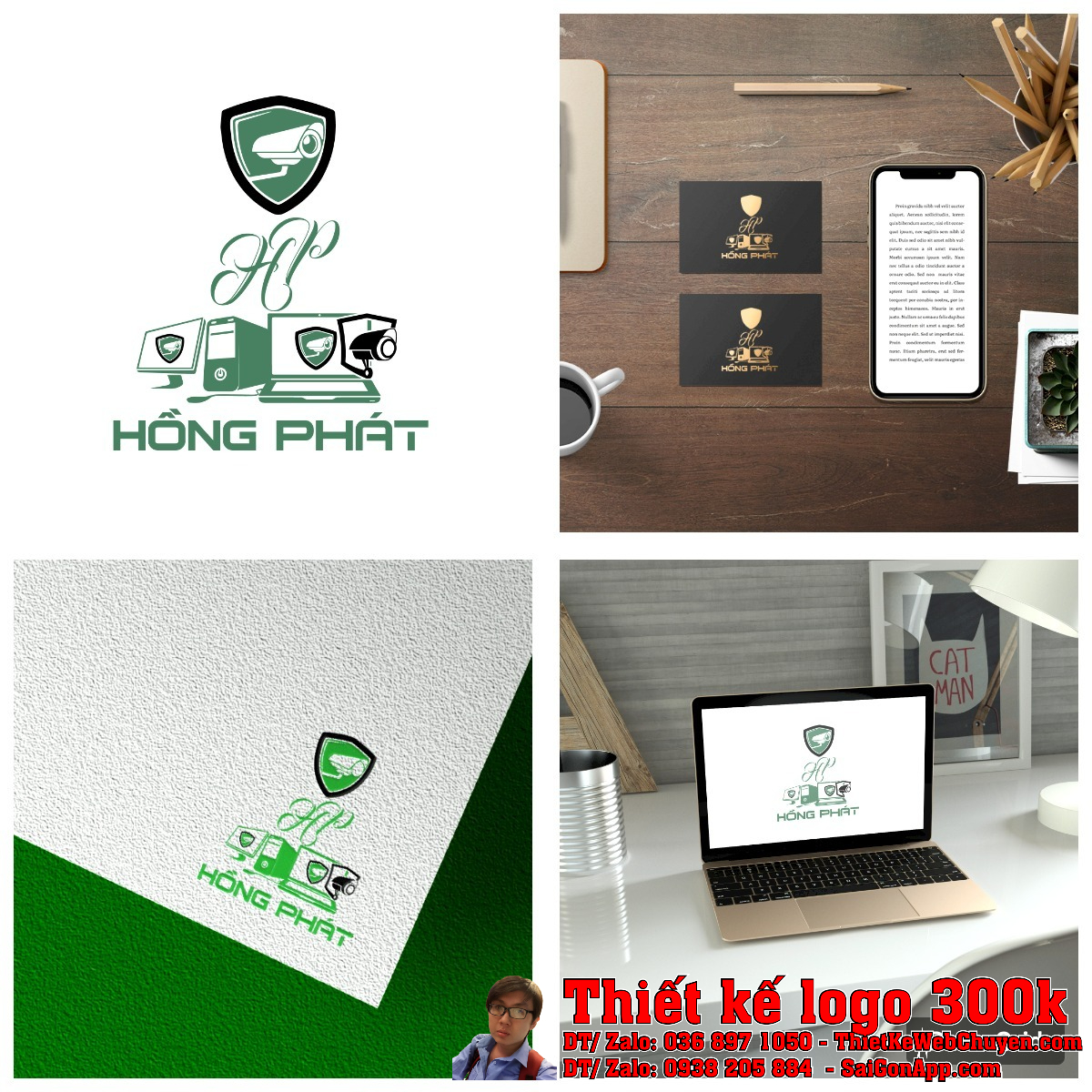 Phiên bản màu sắc khác của Thiết Kế Logo Hồng Phát