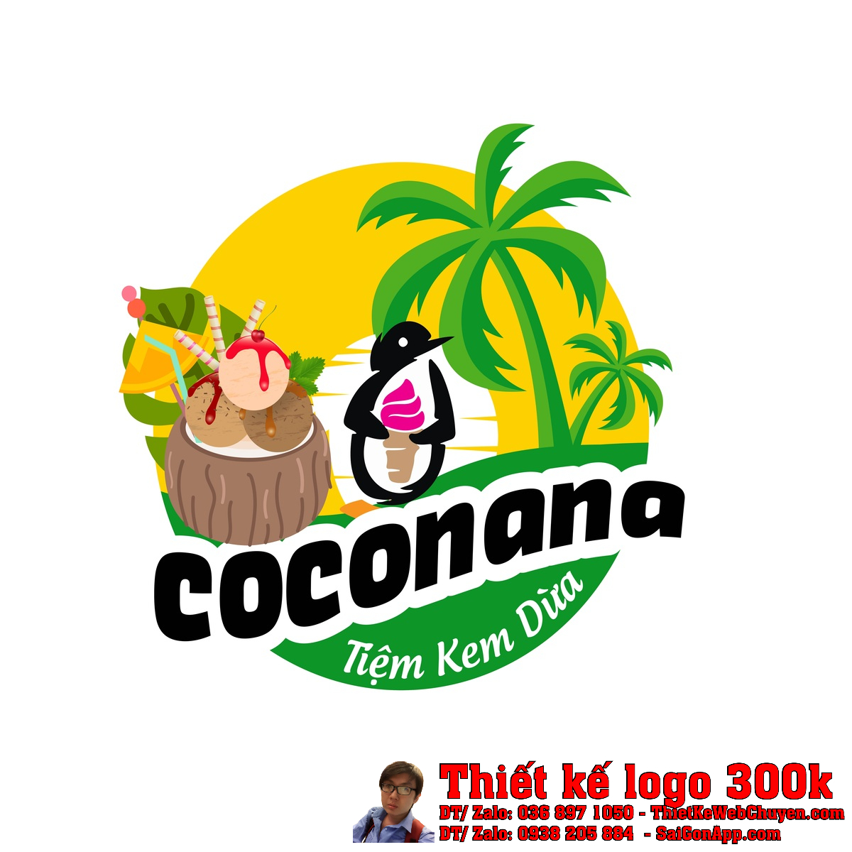 Thiết Kế Logo Kem Dừa Coconana bản chính thức