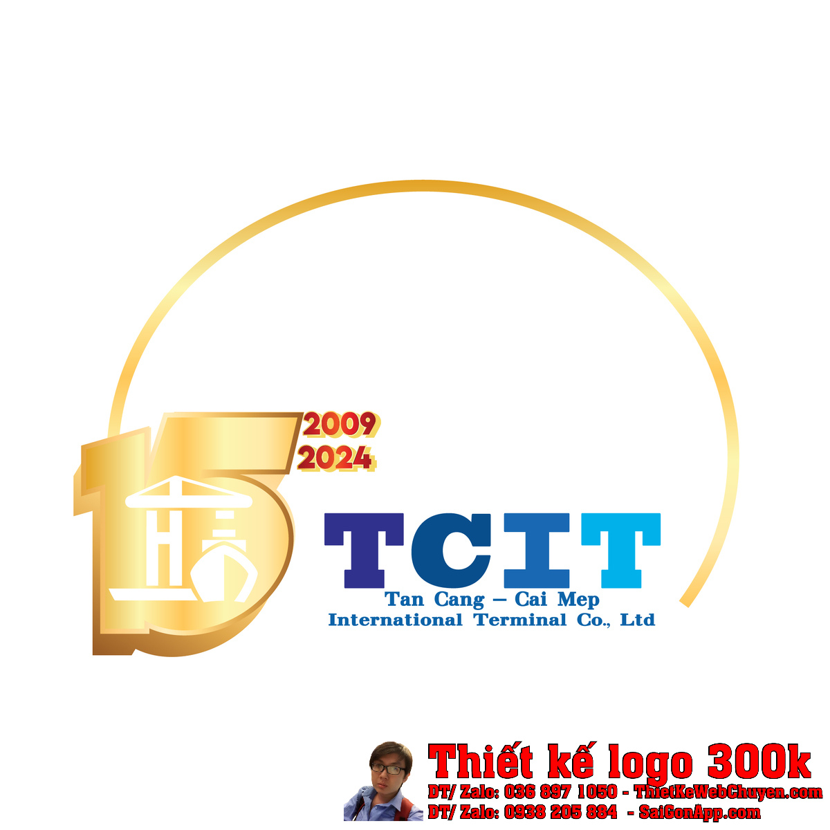 Thiết Kế Logo Kỷ Niệm 15 Năm của Công Ty TCIT bản màu chuẩn