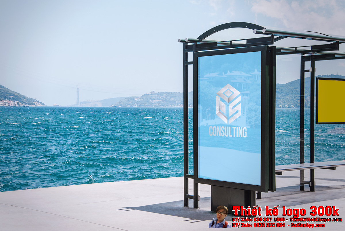 Ứng dụng logo LS Consulting trong văn phòng