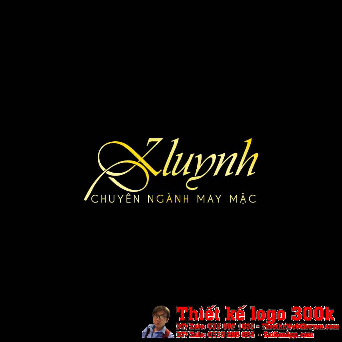 Chi tiết mẫu Thiết Kế Logo May Mặc KLUYNH trên nền đen