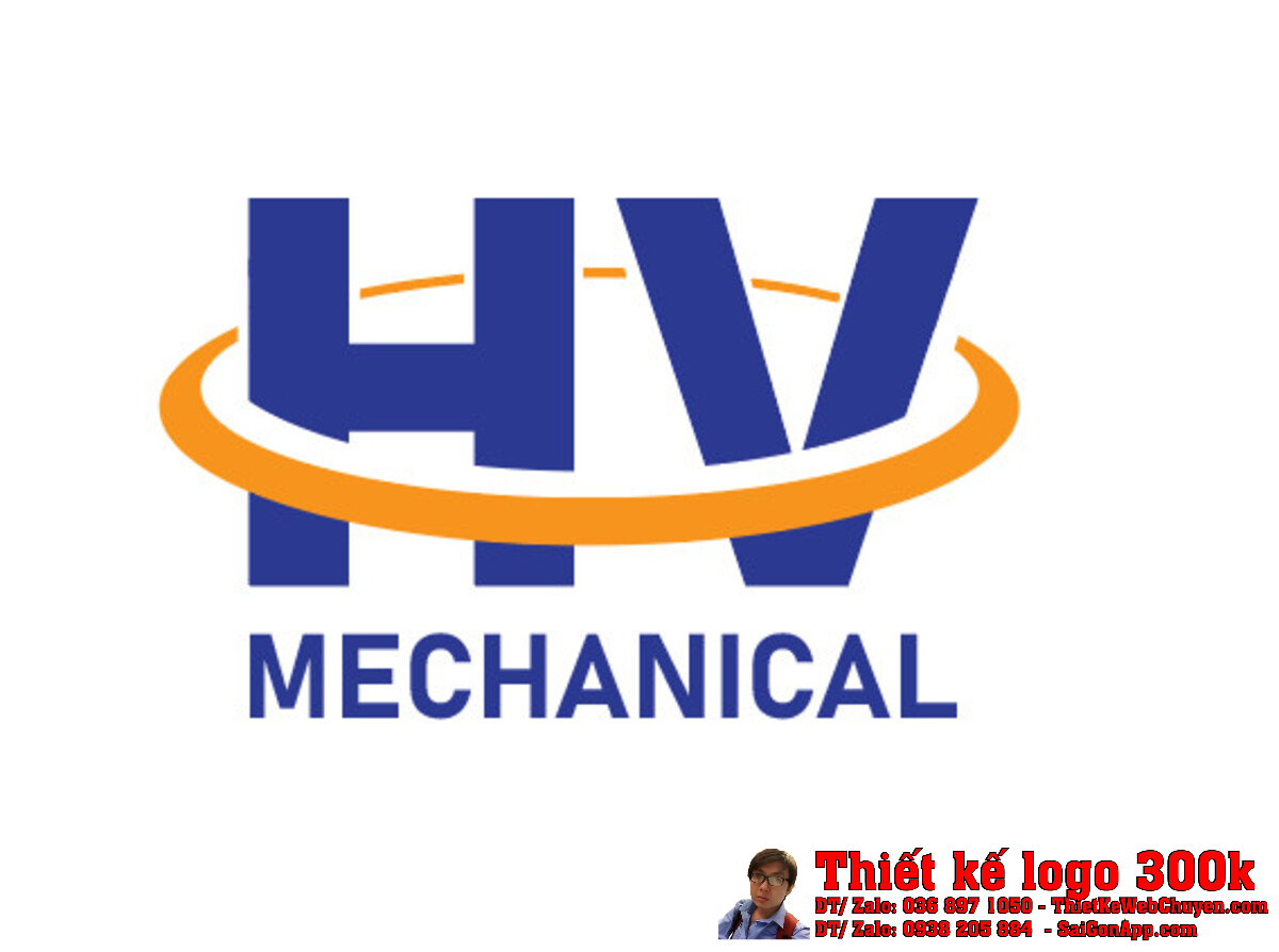 Thiết Kế Logo Mechanical Công Ty HV Mechanical trên nền trắng