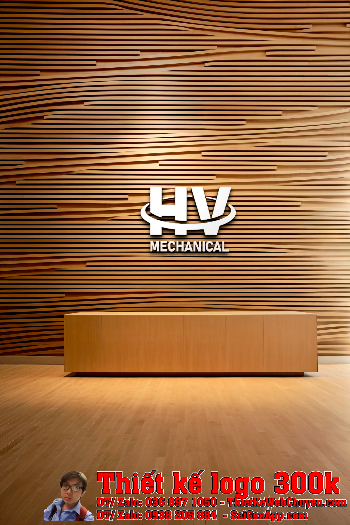 Ứng dụng Thiết Kế Logo Mechanical Công Ty HV Mechanical trên giấy tờ